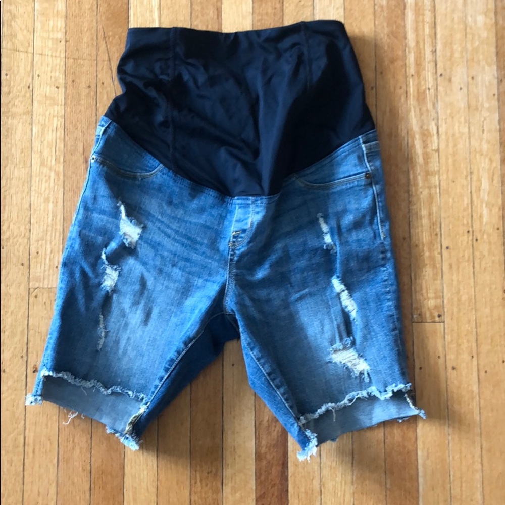 Maternity Denim Bermuda Shorts